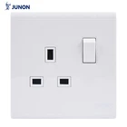 JUNON 13 Amp BS Socket With Switch White 3 pin Wall Socket