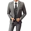 Pants Vest 3 Pieces Sets / Fashion men's casual boutique business Wedding Groomsmen suit jacket coat trousers waistcoat