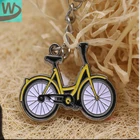 Customized Bicycle Shape Enamel Metal Keychain