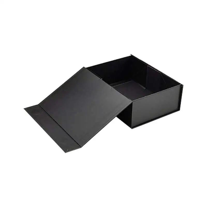 packaging black rectangular magnetic folding paper gift box