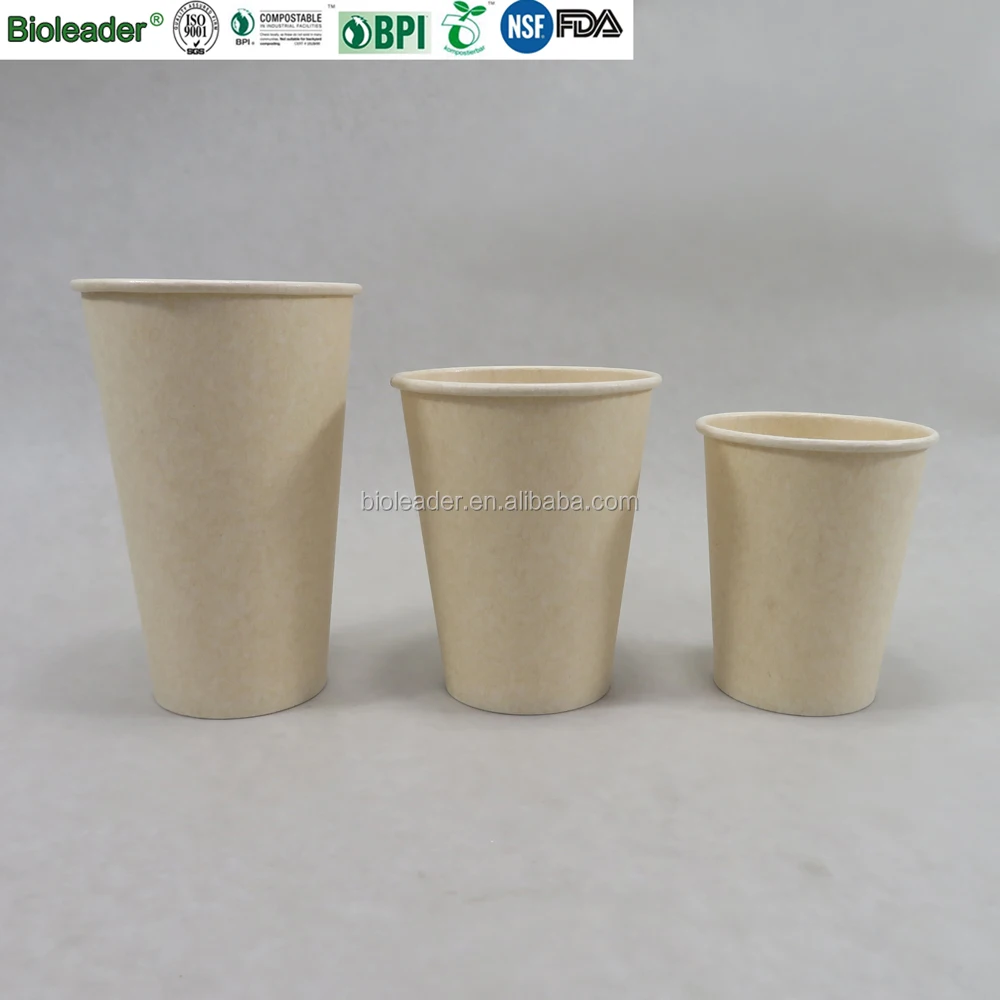 Biodegradable Printed Disposable PLA lined Paper Coffee Cups