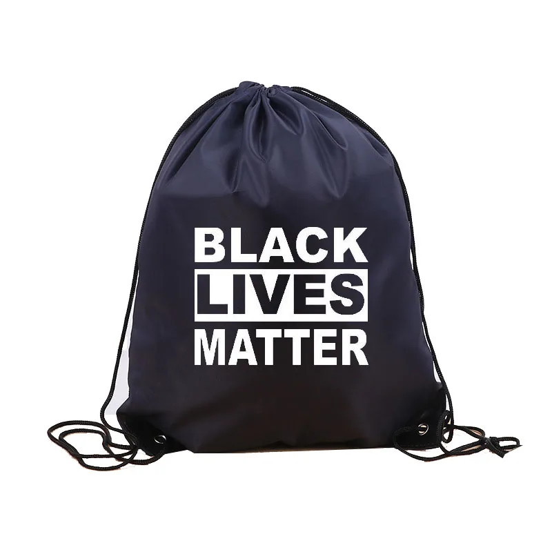 drawstring gift bag,cheap drawstring bag,Q1349 Black Lives Matter Drawstring Backpack I CANT BREATHE Parade Shopping Bag George Floyd Print Portable Travel Storage Bags