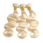 weave peruvian 1B blonde body wave human hair weft 613 bundles virgin hair