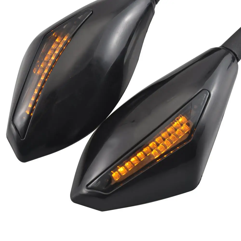 Motorcycle LED Turn Signal Rearview Mirrors For NINJA 6R 9R 650R 250R 636 YAMAHA YZF R1 R6 R6S/ SUZUKI GSXR 600 750 1000 Triumph
