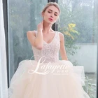 Sexy Lace Dot Tulle Bride Beach Casual Bride Gown Simple Boho Wedding Dress 2020
