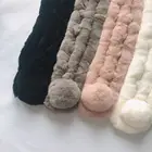 Scarves Soft Beautiful Scarf Muffler Rex Rabbit Fur Ball Female Women Cute Colorful Scarves