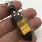 Wholesale Fashion Bullet Necklace Pendant Natural Crystal Point Tiger Eye Stone Pendant