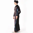 Dubai Latest Abaya Design New Muslim Women Robe Dresses Long Skirt Colorful Sequined Lace Dress