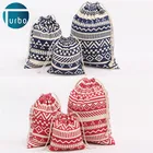 Spain new idea 2020 custom striped eco friendly plain canvas cotton drawstring bag travel shoe pouch bags for promotional