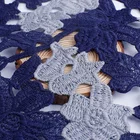 New Fashion Blue Water-soluble Embroidery Neck Collar Tulle Mesh Embroidery Lace Fabric