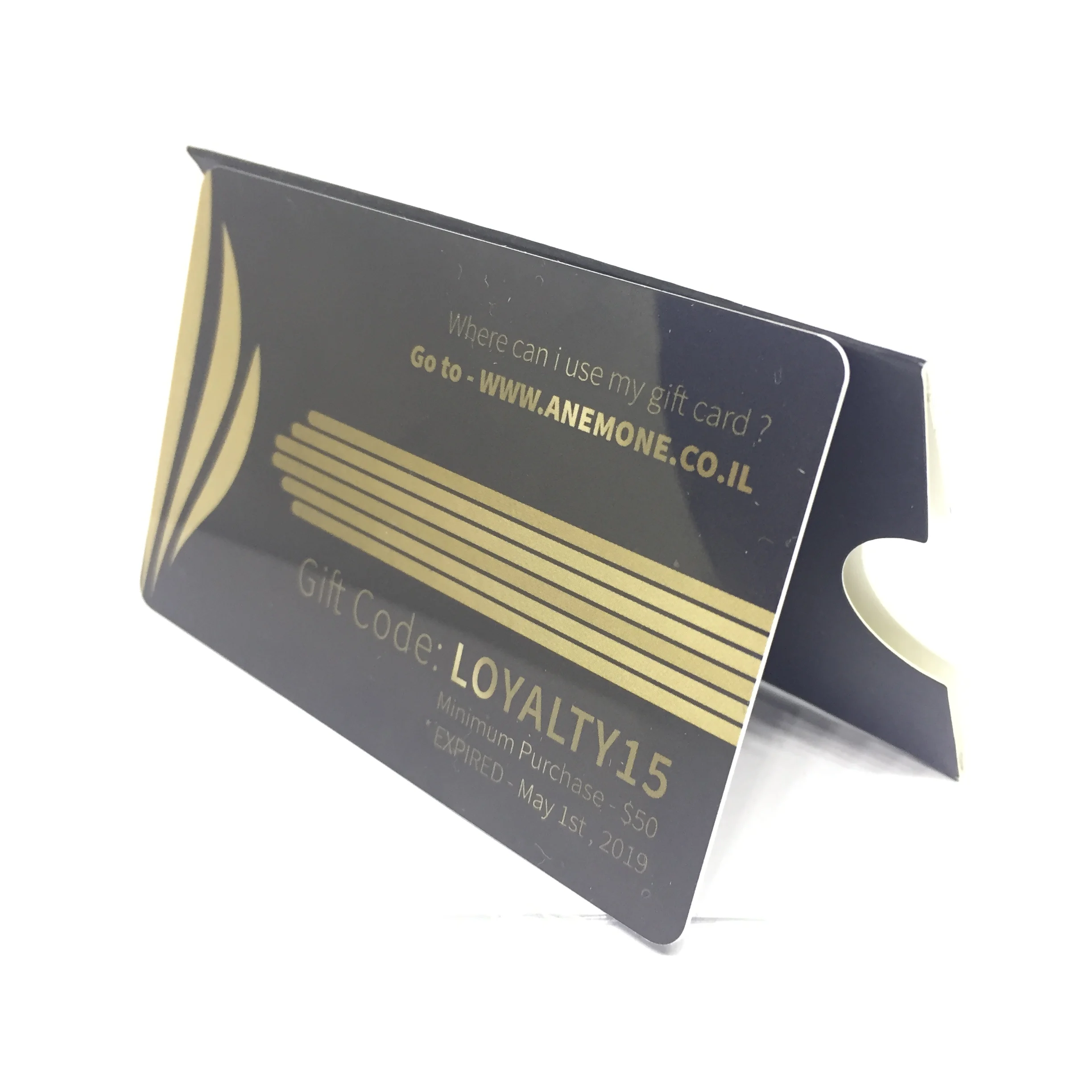 plastic gift card with card holder