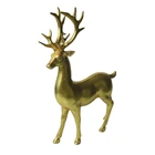 Home Decor Gold Foil Resin Standing Deer Christmas Reindeer Statue Decoration Polyresin Deer Statue