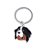 Fashionable products dog shaped enamel metal keychain with silver ring