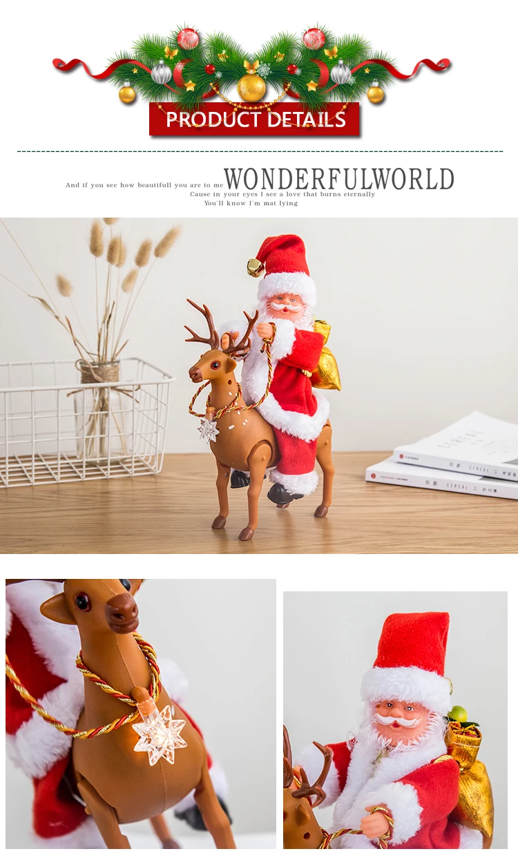 party toys decorate gifts electric music toy santa claus dolls