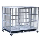 19# square tube dog cage pet kennel with wheels anti rust dog crate stainless steel dog cage