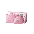 3 PCS Set Cosmetic Bag PVC Clear Pencil Pen Zipper Pouch Toiletry Organizer Makeup Purse for Travel Daily Use