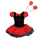 girls cute black and red with white dots design party dress for children holiday and festival wear