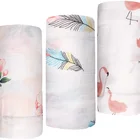 organic cotton bamboo wholesale custom print baby swaddle muslin blanket
