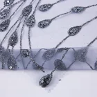 Knitted 100%polyester embroidery sequin suit stock paint glitter fabric for wedding dress