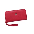 Brand name long style lady leather clutch needle wallet with crown women zipper purse