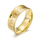 Titanium Ring Ring Titanium Steel Rotatable Number Ring Custom Wholesale New Letter Ring Jewelry