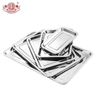 Home dinnerware serving dish square plate rectangular stainless steel tray