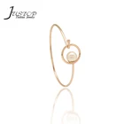 Justop New Arrival Fashion Golden Plated Jewelry Pearl Bangle