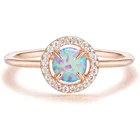 Handmade Jewelry Dainty Rose Gold Plated Handmade Opal Ring For Women