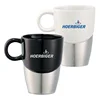 Custom logo promotional 14oz high quality travel coffee ceramic mug with stainless steel base