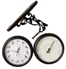 Antique double sided station clock/garden decoration two sided wall clock with thermometer