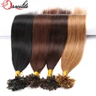 Snoilite wholesale 16-24inch remy brazilian nail tip hair, u tip keratin bond human hair extensions