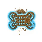 Amazon Hot sele bone shaped durable silicone pet dog slow food feeder