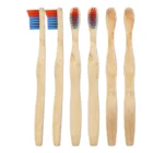 cute shaping and biodegradable bamboo handle toothbrush with Nylon filaments from yangzhou yangchen