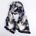 Luxurious Long Custom Printed Silk Scarves Women Fashion Design Silk Satin Scarf