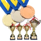 Custom Zinc Alloy Antique Copper Blank Metal Award Sport Karate Medallion Medal And Trophy