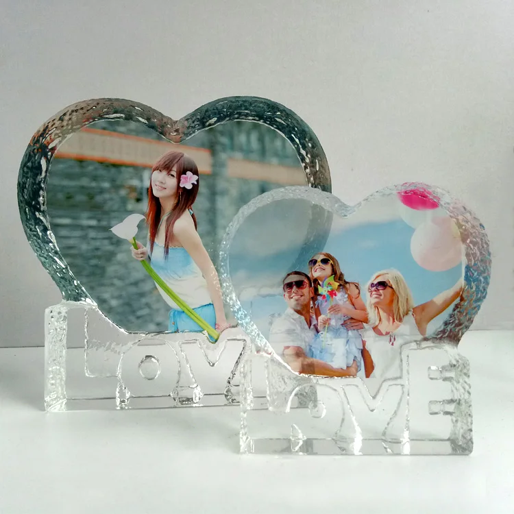 crystal iceberg with photo color printing for wedding lovers ml