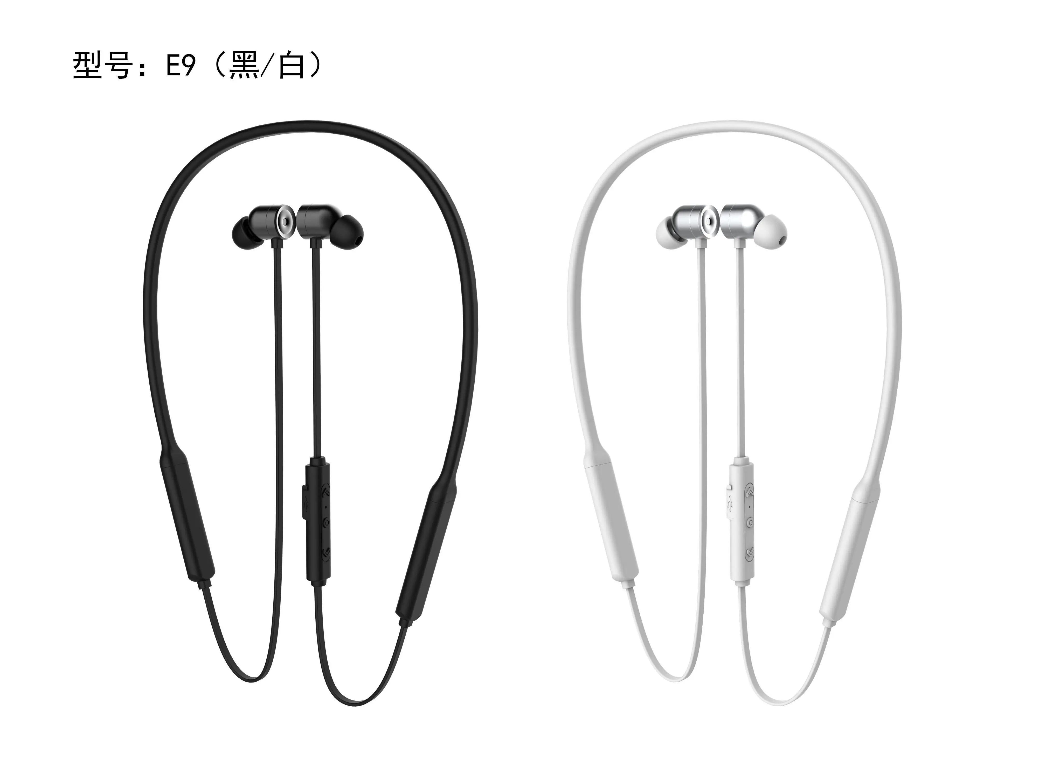 2019 new arrival E9 sweatproof sport neckband earphones super bass stereo wireless in-ear headphones for mobile phone - ANKUX.COM