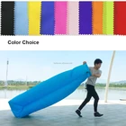 Portable Ultralight Lazy Inflatable Lounger 210T Nylon Outdoor Air Sleeping Bag Carry Bag