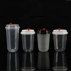 Custom Logo Disposable Plastic Bubble Milk Tea/Coffee/Fruit Juice Cups with lids for Cold/Hot Drinks