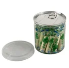Food grade empty PET clear plastic transparent can with easy open lid
