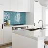 AIS-KC-180 Glass cupboard kitchen cabinets design glossy white lacquer painting