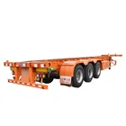 2019 Wosheng 3 axle used /new 40ft skeleton container gooseneck semi trailer truck price