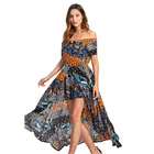 SS20 Customized ruffle sleeve printed dress Adults women casual dresses