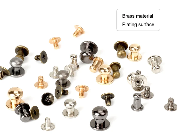 wholesale custom brass screw rivet button studs for leather