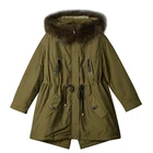 Fox Coat Women Coats Coat New Winter Women'S Real Fur Parka Fashion Design Fox Fur Collar Long Parker Thick Warm Coat