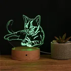 Amazon Hottest USB Charger Wood Base Artistic Colors Changing Acrylic Panel 3d Night Light For Home Office Decoration