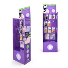 Retail Cardboard Makeup Pegboard Hook Display Stand,Custom Design Cardboard Paper Cosmetics Floor Display Stand