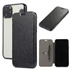 For iphone 11 pro Plating Case With Solid Color Voltage Ultra-thin Card Business Leather + TPU Cover