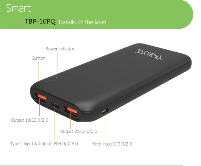 QC3.0Power Bank 10000mAh Portable Charger For Samsung Xiaomi mi Mobile Li-polymer BatteryPowerbank 10000 mAh Poverbank Phone - ANKUX.COM
