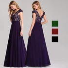 Ever-Pretty Women Elegant V Neck Cap Sleeves Lace Evening Dresses